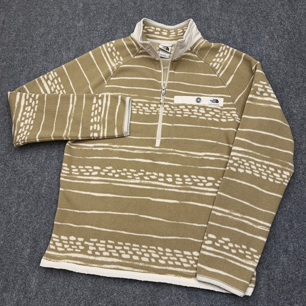 The North Face Printed Gordon Lyons 1/4-Zip Men's Medium Kipling Tan Stripe